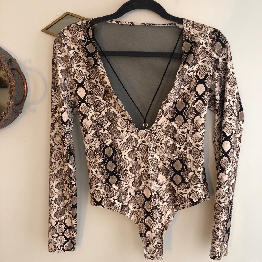 Victoria Secret Snakeskin Plunge Bodysuit